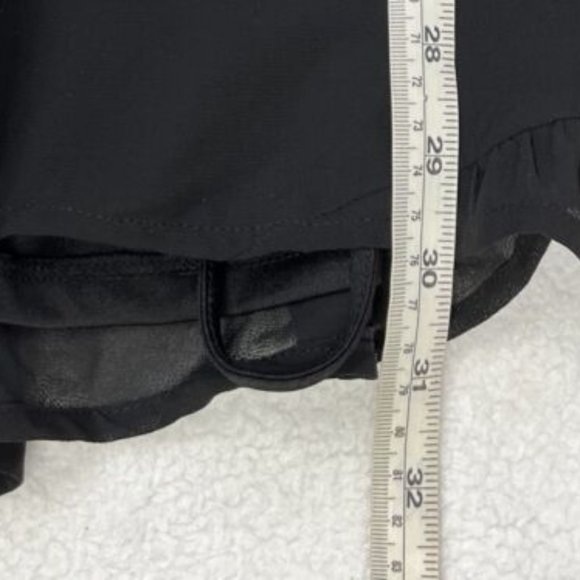 ASTR Romper One Piece V Neckline Ruffle Hem Black Size Small - Picture 8 of 12